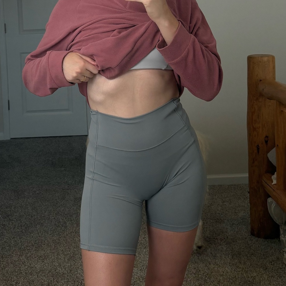 Alphalete Grey Biker Pulse Surge Shorts